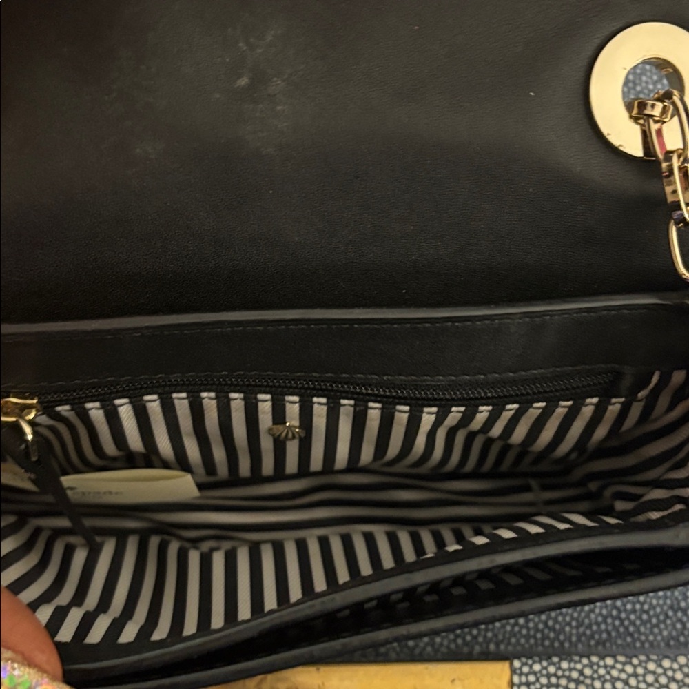 Kate Spade Black and Cream Furry Eyed Crossbody, Monster Party Crossbody - Picture 7 of 8